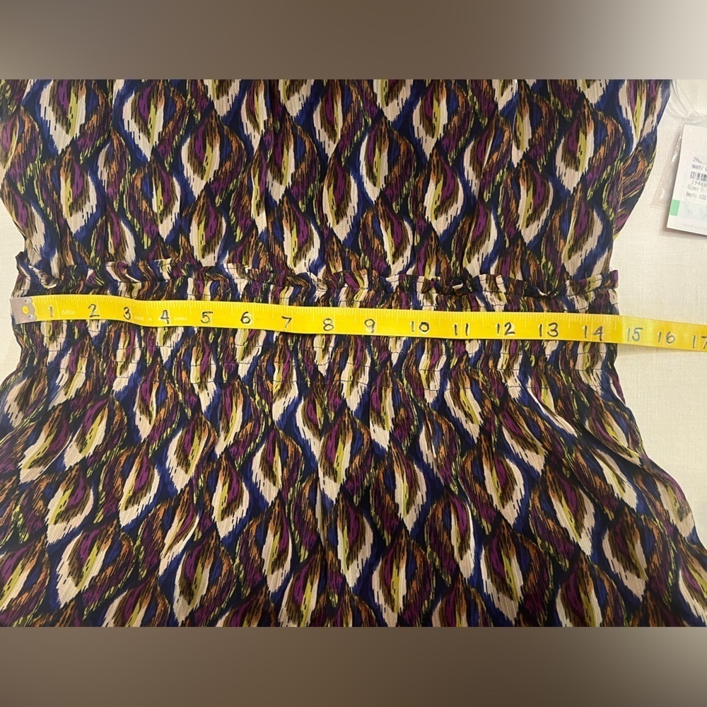 TAYLOR Navy/violet multi halter neck chiffon tiered dress size 8. - Picture 13 of 14